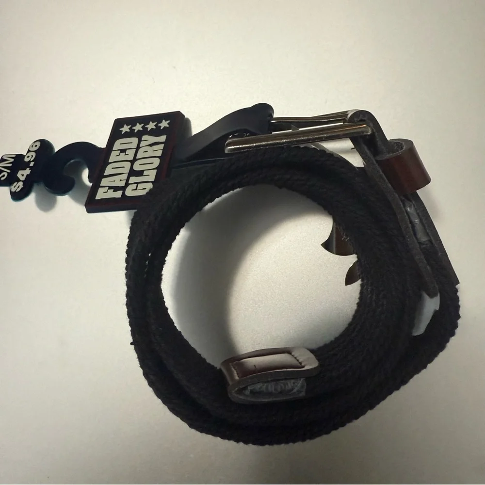 Faded Glory Kid's Black Stretch Woven Belt S/M